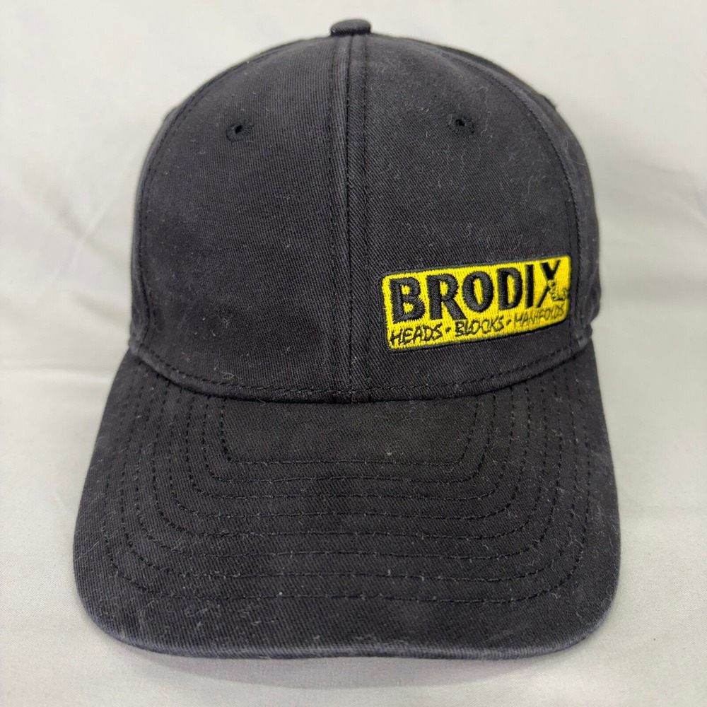Design Dynamix Brodix Racing Hat Mens OSFM Black Embroidered Logo Cap